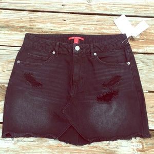 Black Jean skirt with slit